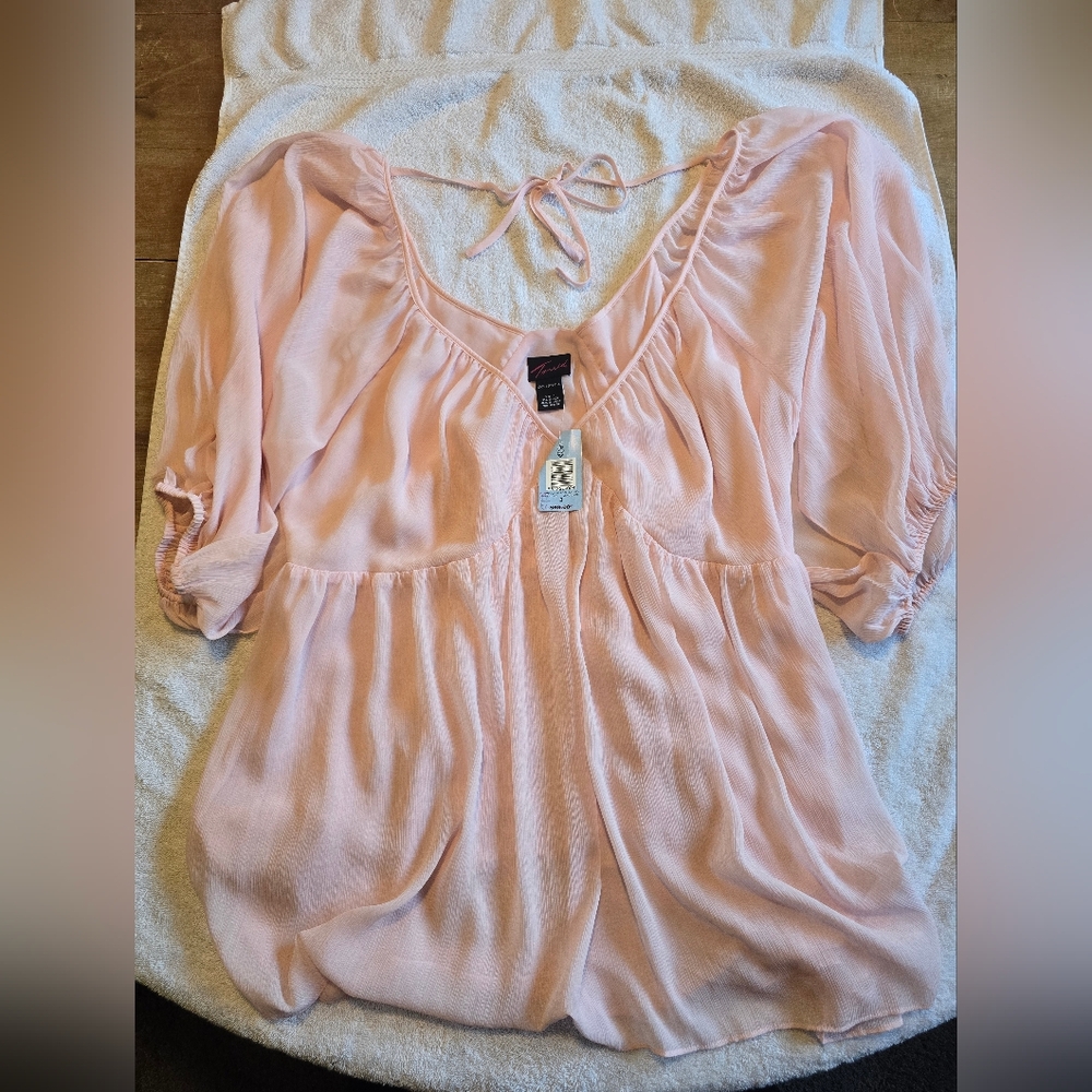 Torrid Light Pink Peasant Blouse
